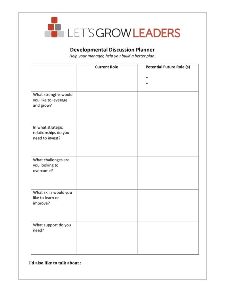 development discusion planner