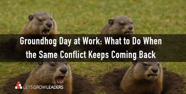 picture of 4 angry groundhogs popping out of the ground showing a recurring conflict