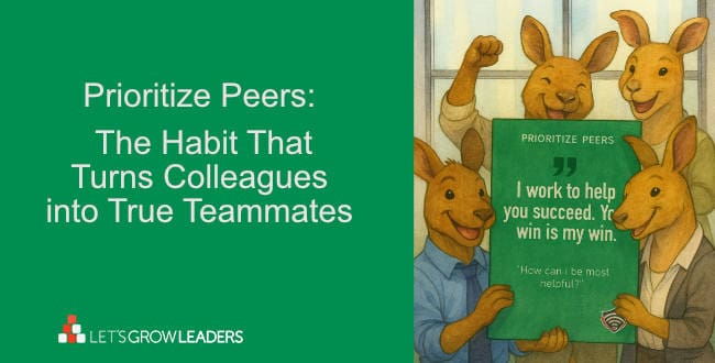 Picture of kangaroos holding up a prioritize peers synergystack habit card