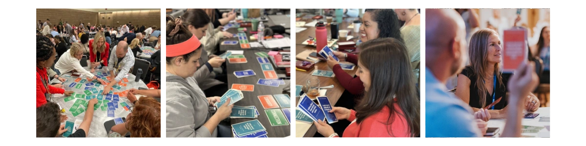 Participants engaging in SynergyStack leadership certification activities, collaborating in hands-on HR professional development sessions.